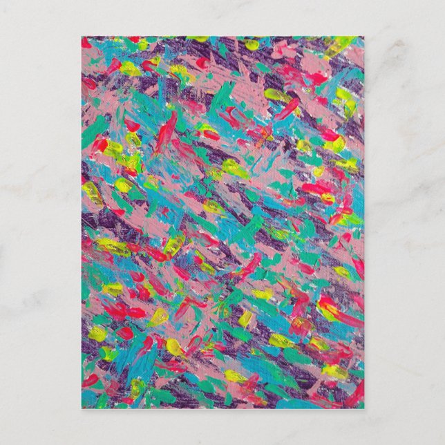 Cartão Postal Pintura de Abstrato estética arco-íris (Frente)