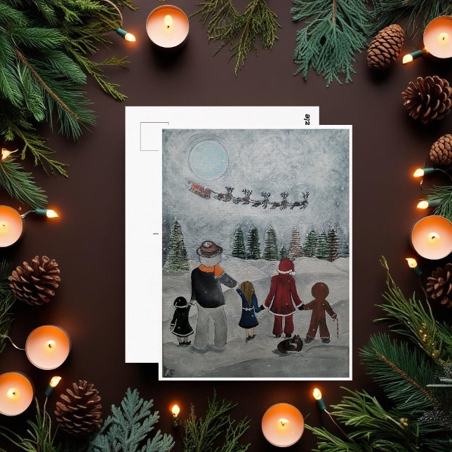 Cartão Postal Pintura de Amigos Festivos por Alfred Fox Coletáve (Criador carregado)