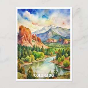 Cartão Postal Pintura de Aquarela do Colorado Mounties
