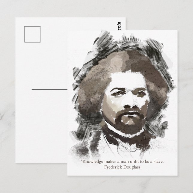 Cartão Postal Pintura de Aquarela Frederick Douglass (Frente/Verso)