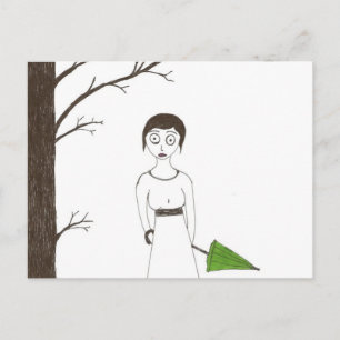 Cartão Postal Pintura de Arroz de Jane Austen assustadora 2