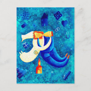 Cartão Postal Pintura de Arte Contemporâneo O Casamento