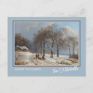 Cartão Postal Pintura de Arte de Paisagem Personalizada de Winte
