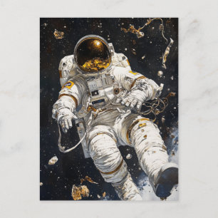 Cartão Postal Pintura de Astronauta