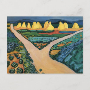 Cartão Postal Pintura de August Macke, Campos Vegetais
