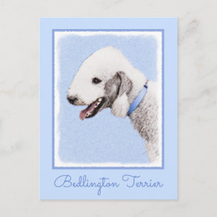 Cartão Postal Pintura de Bedlington Terrier - Arte de Cachorro O