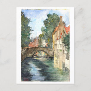 Cartão Postal Pintura de Bruges, Bélgica,