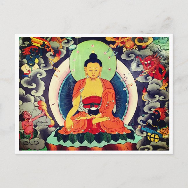 Cartão Postal Pintura de Buddha Shakyamuni, Himalaias, Nepal (Frente)