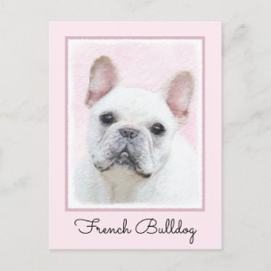 Cartão Postal Pintura de Bulldog Francês (Creme/Branco) - Arte C