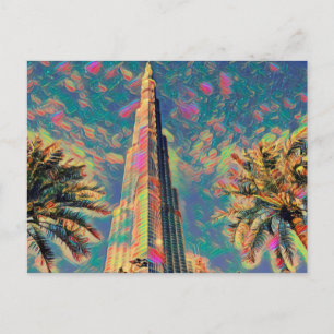 Cartão Postal Pintura de Burj Khalifa