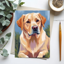 Pintura de Cachorro Amarelo da Raça Lab