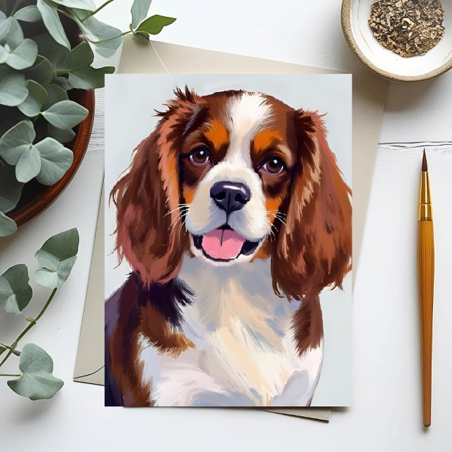 Cartão Postal Pintura de Cachorro Cocker Spaniel (Criador carregado)