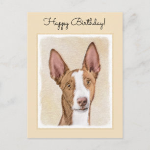 Cartão Postal Pintura de Cachorro Ibizan - Arte Cachorra Origina
