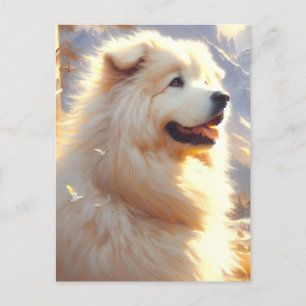 Cartão Postal Pintura de cães em Pirenéus Excelentes Vintage