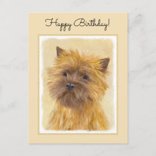 Cartão Postal Pintura de Cairn Terrier - Arte de Cachorro Origin