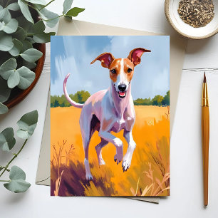 Cartão Postal Pintura de Cão Galgo Italiano