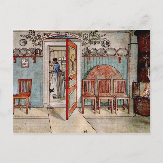 Cartão Postal Pintura de Carl Larsson: A Velha Anna (Frente)