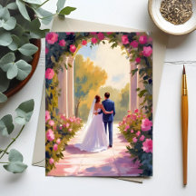 Pintura de Casamento de Noivos Recém-Casados