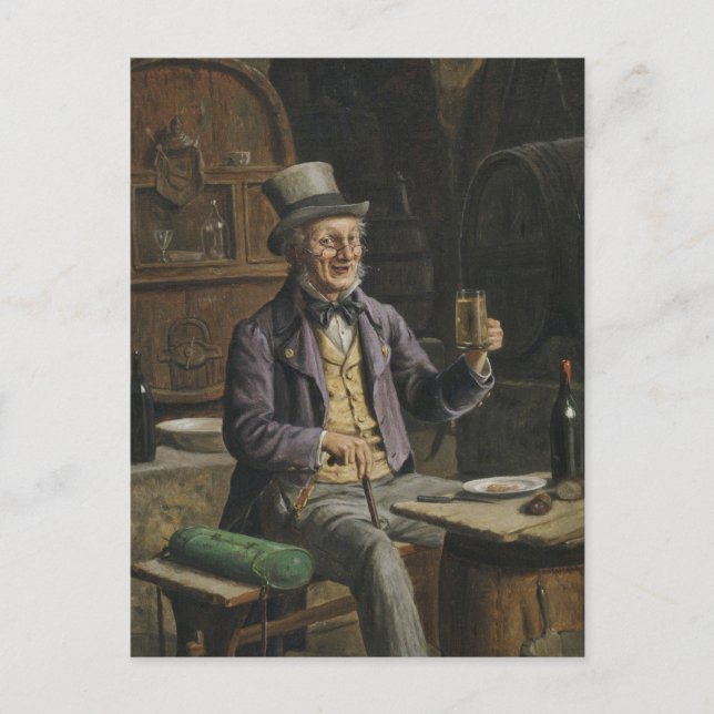 Cartão Postal Pintura de cerveja bebendo (Frente)