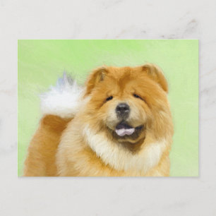 Cartão Postal Pintura De Chow Chow - Arte De Cachorro Original