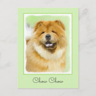 Cartão Postal Pintura de Chow Chow - Arte Original de Cachorro F