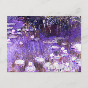 Cartão Postal Pintura de Claude Monet para os lírios