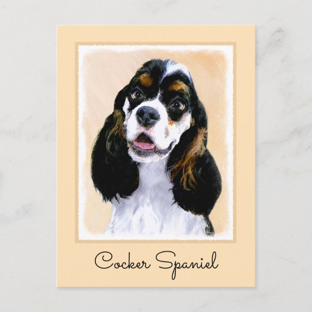 Cartão Postal Pintura De Cocker Spaniel (Participante) - Arte De (Frente)