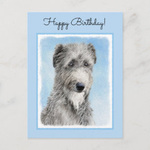 Cartão Postal Pintura De Deerhound Escocês - Cachorro Original C