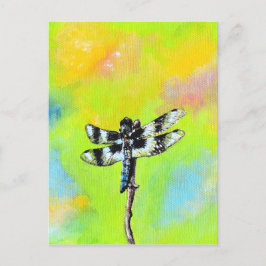 Cartão Postal Pintura de Dragonfly Shimmering