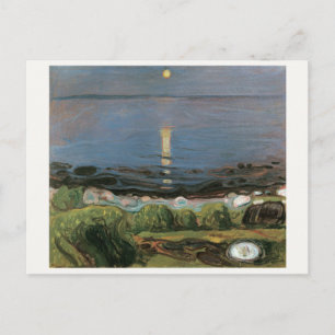 Cartão Postal Pintura de Edvard Munch, Noite de Verão na Praia