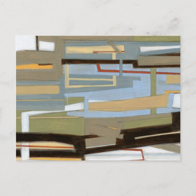 Cartão Postal Pintura de expressão livre moderna por Norman Wyat (Frente)