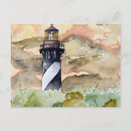 Cartão Postal pintura de farol de Augustine Florida