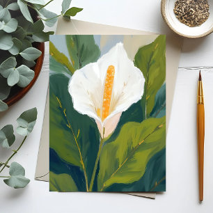 Cartão Postal Pintura de Flor de Lírio da Paz
