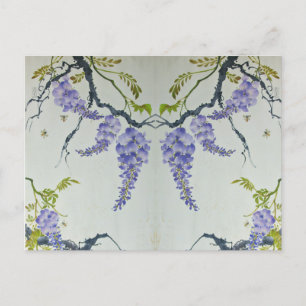 Cartão Postal Pintura de Flor de Perfume Roxa Distinctiva