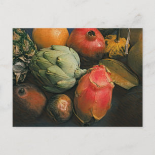 Cartão Postal Pintura de Fruta a Óleo