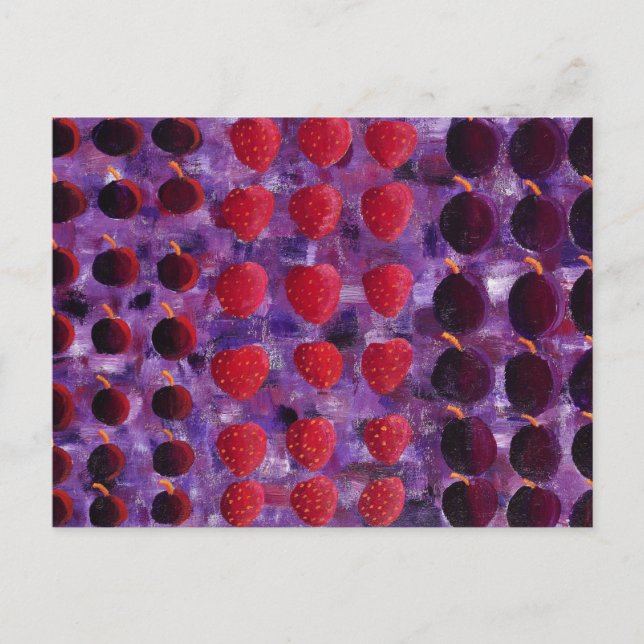 Cartão Postal Pintura de Fruta Vermelha (Frente)