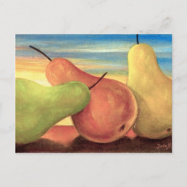 Cartão Postal Pintura de Frutas Tropicais de Pear - Múltiplas (Frente)