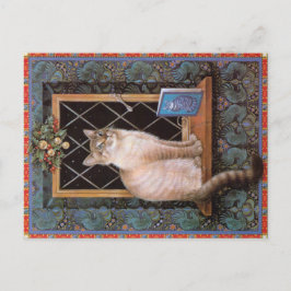 CARTÃO POSTAL PINTURA DE GATO