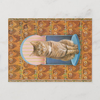 CARTÃO POSTAL PINTURA DE GATO