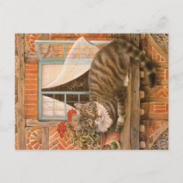 CARTÃO POSTAL PINTURA DE GATO
