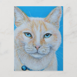 Cartão Postal Pintura de Gato Marshmallow