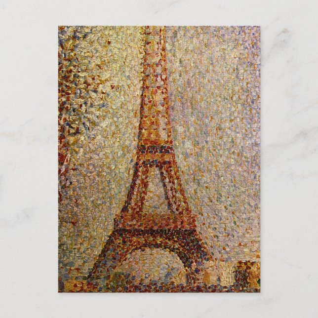 Cartão Postal Pintura de Georges Seurat: A Torre Eiffel (1889) (Frente)