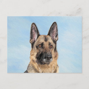 Cartão Postal Pintura de german shepherd - Arte de Cachorro Orig