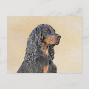 Cartão Postal Pintura de Gordon Setter - Arte de Cachorro Origin