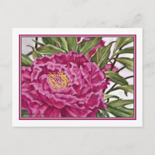 Cartão Postal Pintura de Jardim de Flores de Púrpura