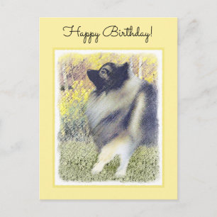 Cartão Postal Pintura de Keeshond Aspen - Arte de Cachorro Origi