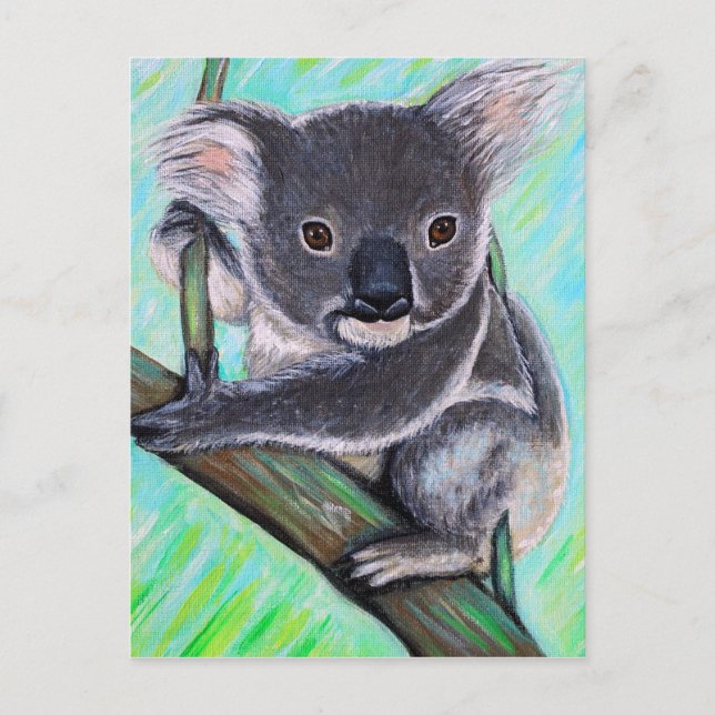 Cartão Postal Pintura de Koala (Frente)