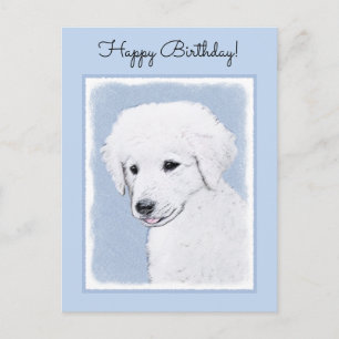 Cartão Postal Pintura de Kuvasz - Arte de Cachorro Original Boni