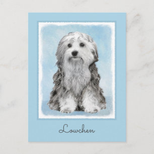 Cartão Postal Pintura De Lowchen - Arte De Cachorro Original Cus