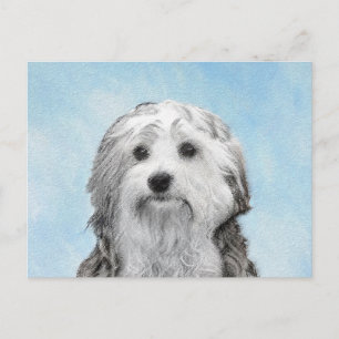 Cartão Postal Pintura De Lowchen - Arte De Cachorro Original Cus